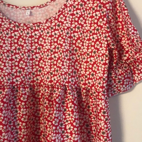 Red Floral Dress - Picture 5 of 5